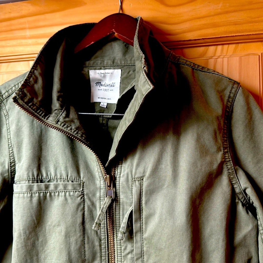 Madewell utility faded green jacket large